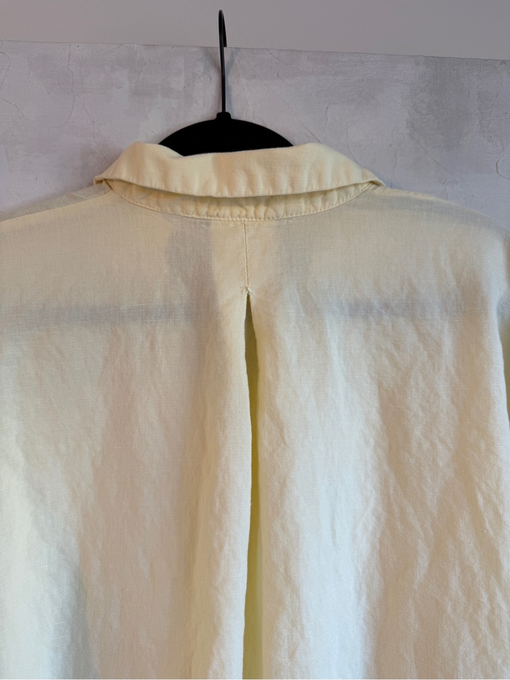 Zara 53% Linen 47% Cotton Oversized Button Shirt Blouse Butter Yellow Size M - Picture 5 of 10